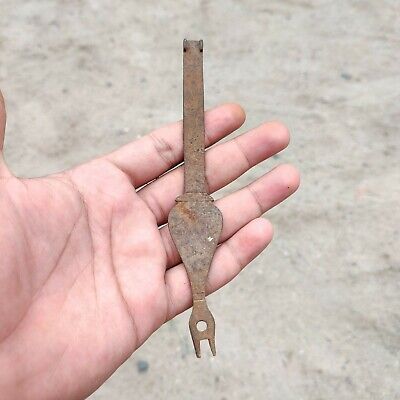 19c Vintage Handmade Iron Padlock Key Lock Original Old Primitive Rusted 6.25"