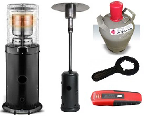Heizstrahler Heizpilz Terrassenheizstrahler 10 kW Gasflasche 11kg 5 kg Tüv 9J