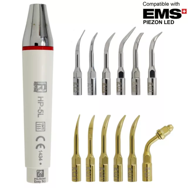 Dental Ultrasonic Scaler LED Handpiece Fits EMS PIEZON Woodpecker Tips G1 P1 P3