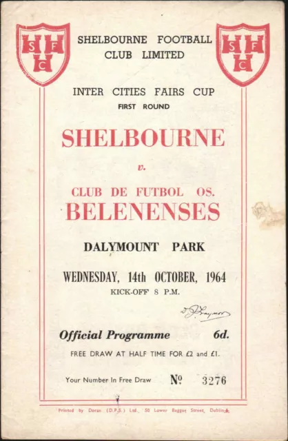 Fairs Cup - Ec III 64/65 Shelbourne FC - Club De Futbol Belenenses, 14.10.1964