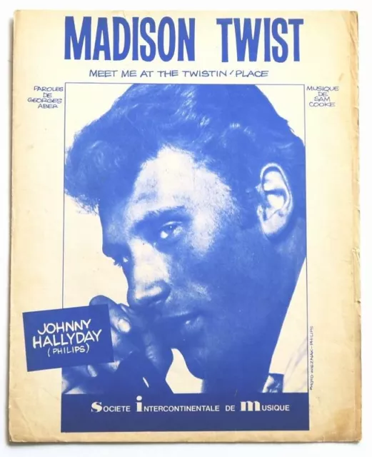 Partition vintage sheet music JOHNNY HALLYDAY : Madison Twist * 60's Morisette