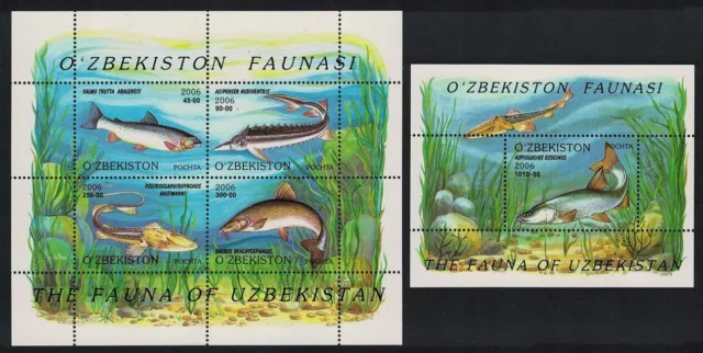 Uzbekistan Fish Sheetlet of 4v+MS 2006 MNH SG#MS523 MI#Block 41-42 CV£19.-