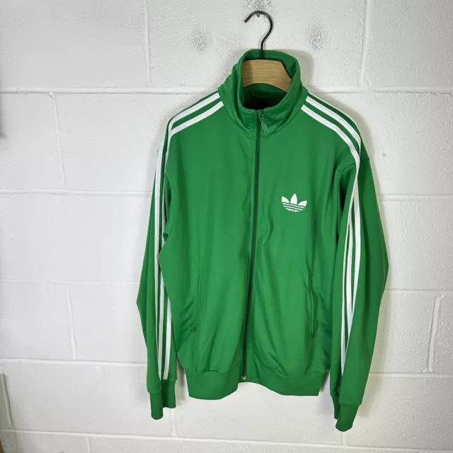 Adidas Jacket Mens Medium Green White Firebird Trefoil Originals Y2K Tracksuit