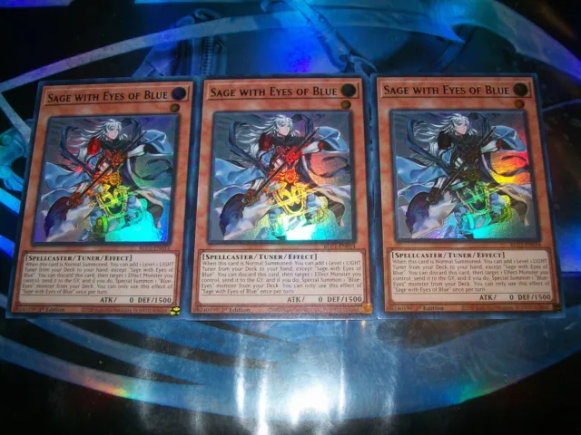 3x Sage with Eyes of Blue 1st Edition Silver Ultra Rare BLC1-EN014 Yu-Gi-Oh!