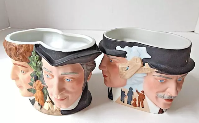 Lewis And Clark + Wright Brothers Avon Collector Character Mugs 1985 Set Of 2