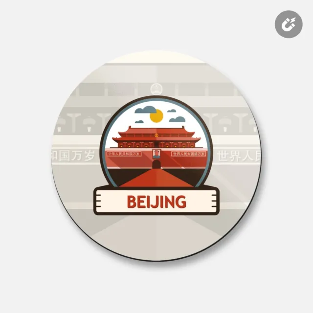 Beijing China | 4'' X 4'' Round Decorative Magnet