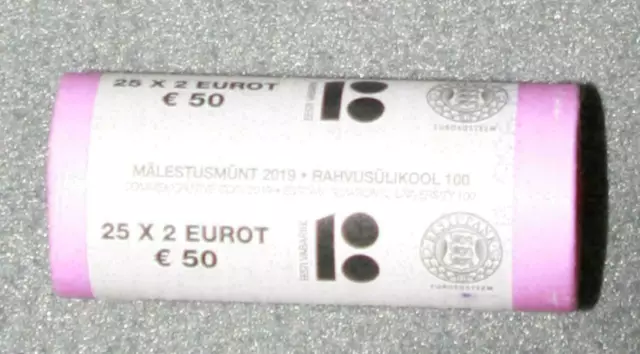 Estland 2019 Rolle 25 X 2 Euro 100. Jahrestag der Gründung der Universität Tartu