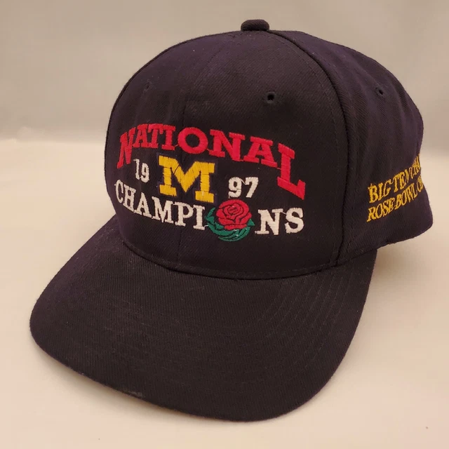 VTG Michigan Wolverines 1997 National Champions Rose Bowl Snapback Hat YOUNGAN