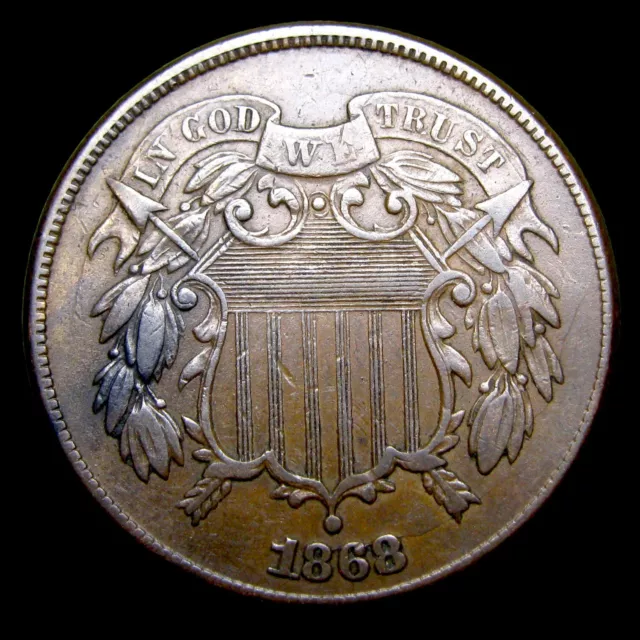 1868 Two Cent Piece 2cp ---- Nice Condition Coin ---- #ZZ482