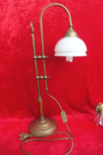 Lampe de table classique en laiton avec abat-jour brun clair 35 cm - Simplo