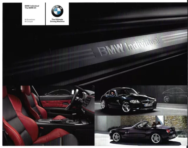 BMW Z4 M Individual Colour & Trim 2008 UK Market Foldout Brochure Roadster Coupe