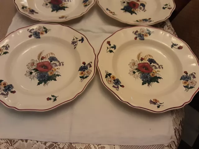 4 Assiettes Creuses Faience Sarreguemines  Modele Agreste 2