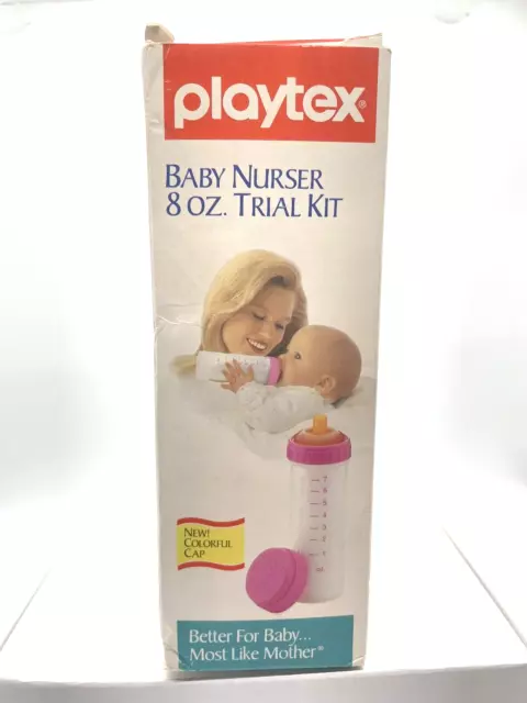 VTG Vintage 1991 Playtex Baby Nurser 8oz Trial Kit Bottle Nipple rare