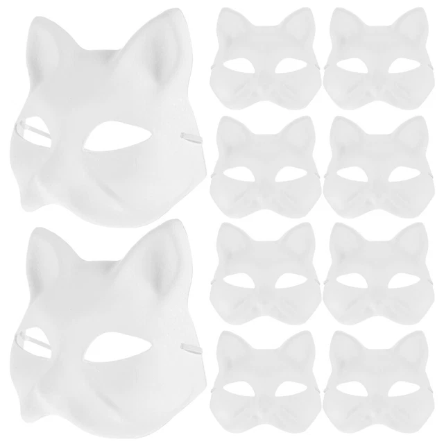 80 Pcs Paper Art Masks Halloween Decor Blank Hand Drawn Japanese-style