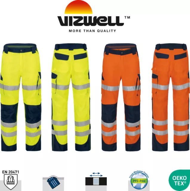 Warnschutz Pantalon à Pinces de Travail Tenue Vizwell Signal Hi Viz