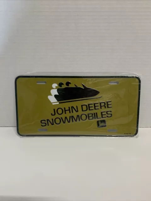 John Deere Snowmobiles License Plate. New In Plastic Wrap