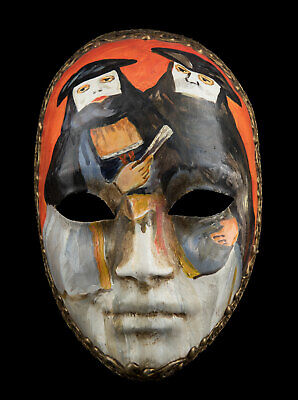 Mask from Venice Volto Face Bauta IN Paper Mache Creation Handmade 22588