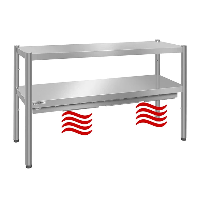Wärmebrücke PREMIUM - 1400x370mm - mit 2 Etagen - Höhe: 725mm | GGM Gastro