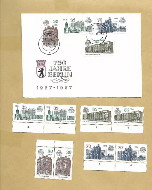 DDR * Ersttagsbrief + 2 Sätze ~ 1987 ~  Mi 3071 - 3074 ~ 750 Jahre Berlin ~ FDC