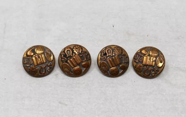 Lot 4 Boutons anciens en métal - Mercerie ancienne