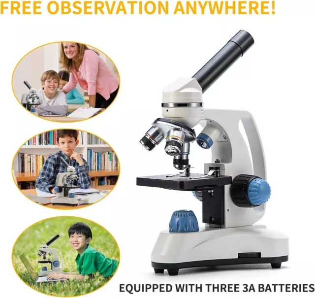 Swift SW150 Compound Monocular Student Microscope with 40X-1000X Cordless Slides 3