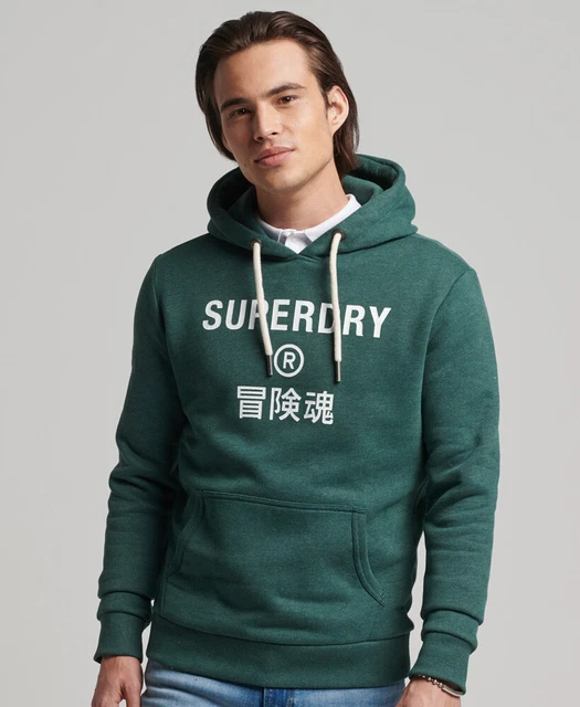 Superdry Uomo Felpa Con Cappuccio Corporation Logo Marl