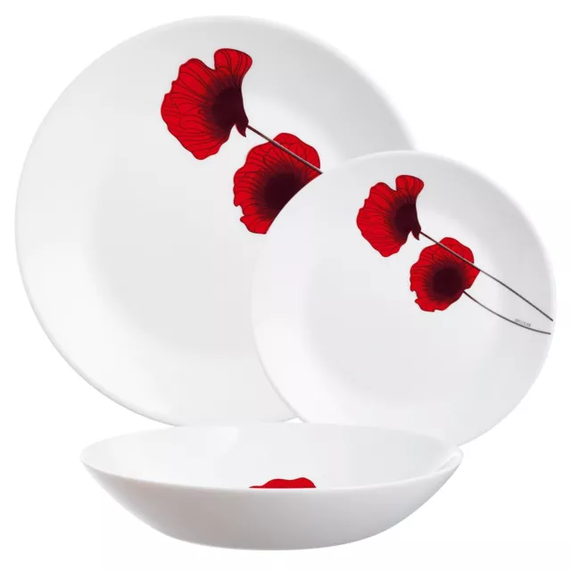 Service d'assiettes 18 pièces en opale blanc LUMINARC : le service d' assiette à Prix Carrefour
