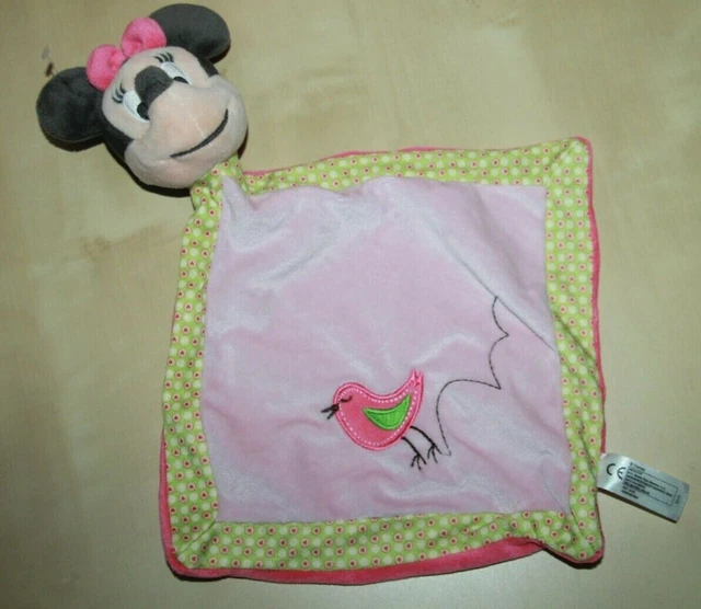 Doudou Disney Nicotoy Minnie Plat Rose Vert Oiseau Coeur Neuf