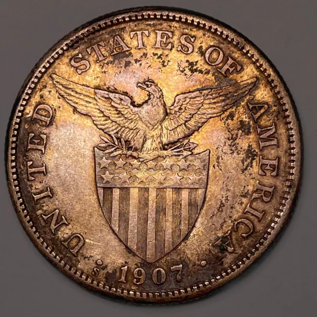 1907-S United States Philippines One Peso SILVER DOLLAR Coin 1907-S United States Philippines One Peso SILVER DOLLAR Coin