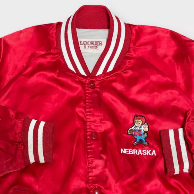 VINTAGE 90’S NEBRASKA Corn Huskers Football Red Bomber Varsity Jacket L ...