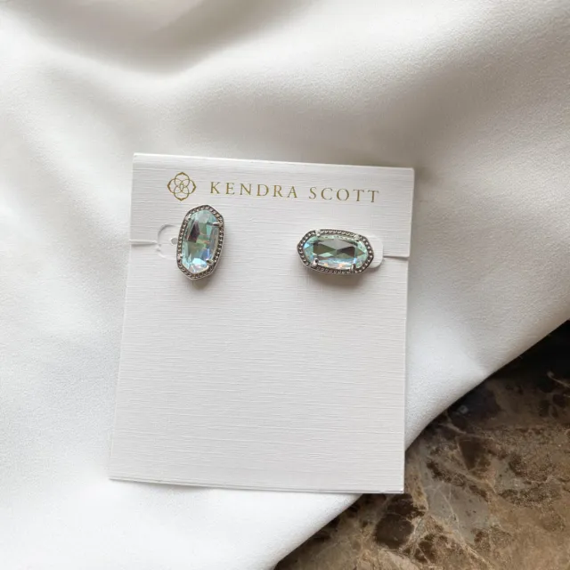 Kendra Scott | Silver Ellie Dichroic Glass Stud Earrings