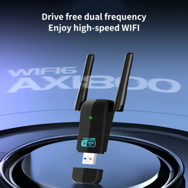 WiFi 6 USB3.0 Adapter 1800Mbps High-Speed WiFi Dual-Band Reception