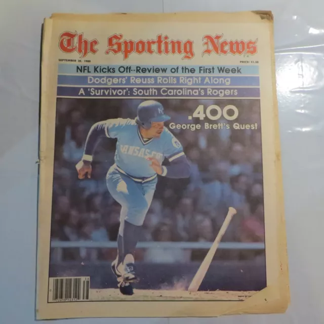 The Sporting News Newspaper Sep 20, 1980 .400 George Brett's Quest 5T