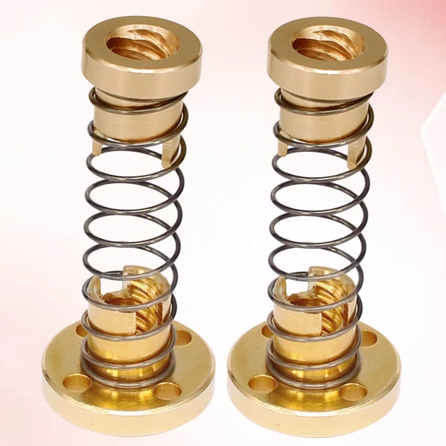 2 Set Dado Trasparente T8 2mm Passo 2mm Metallo Accessori Stampante 3D Oro