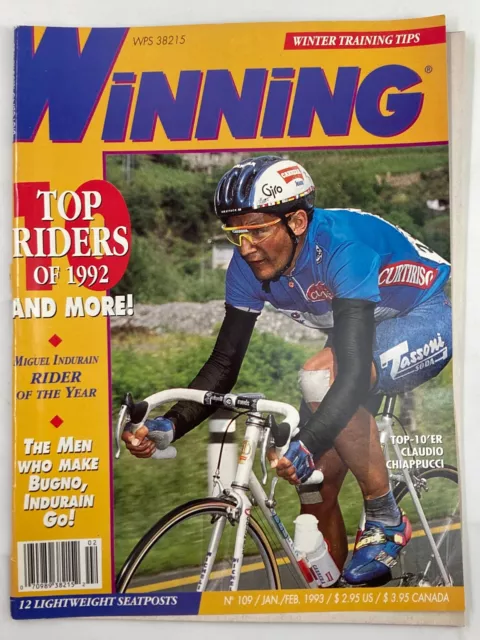 Winning Bicycle Racing Illustrated January 1993 #109 Claudio Chiappucci No Label