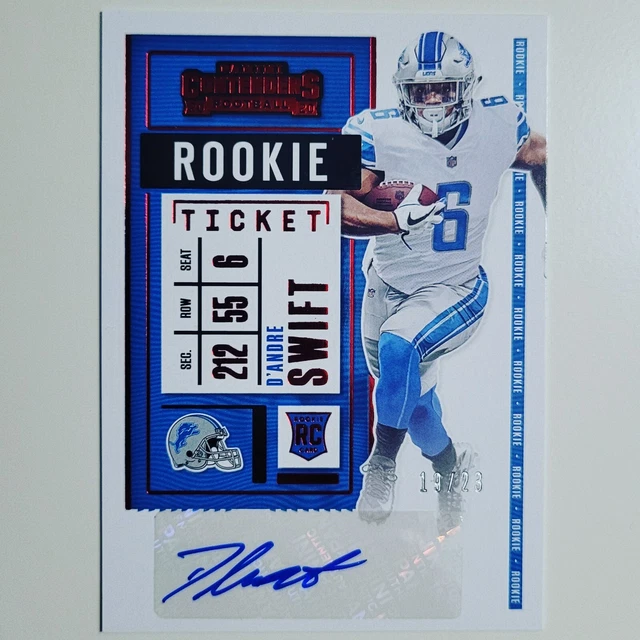 2020 Panini Contenders Rookie Ticket Auto RPS Var D'Andre Swift FOTL Red /23 SSP