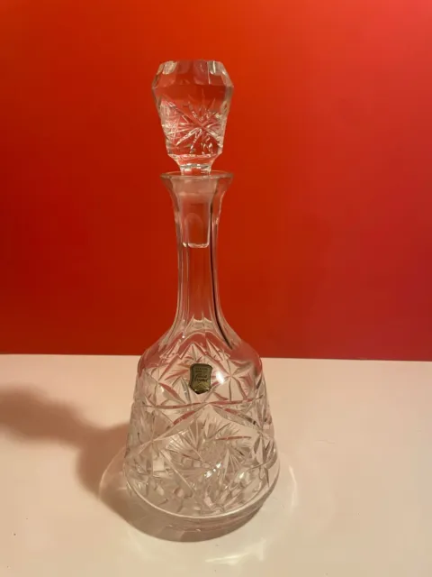 Vintage Cut Lead Crystal Decanter with pinwheel and Stopper