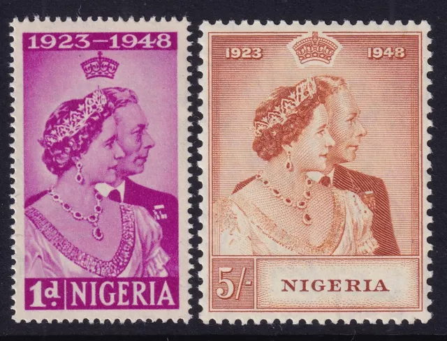 Nigeria 1948 Royal Silver Wedding SG 62-63 - mounted mint