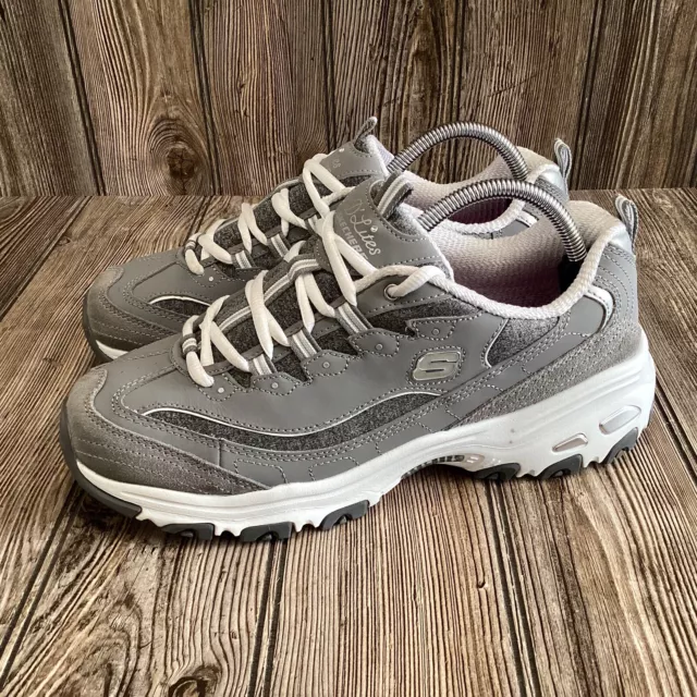 Skechers Shoes Womens Size 10 W DLites Athletic Low Sneakers 11936W Gray Leather 3