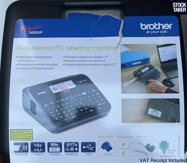 Brother P-Touch PT-D600VP Desktop Label Printer Portable TZ (VAT Invoice)