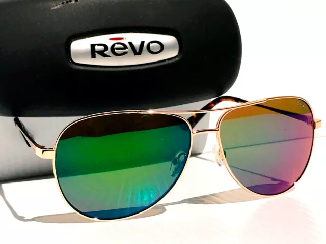 NEW REVO RELAY Polished Gold POLARIZED Green Lens Sunglass RE 1014 04 GN