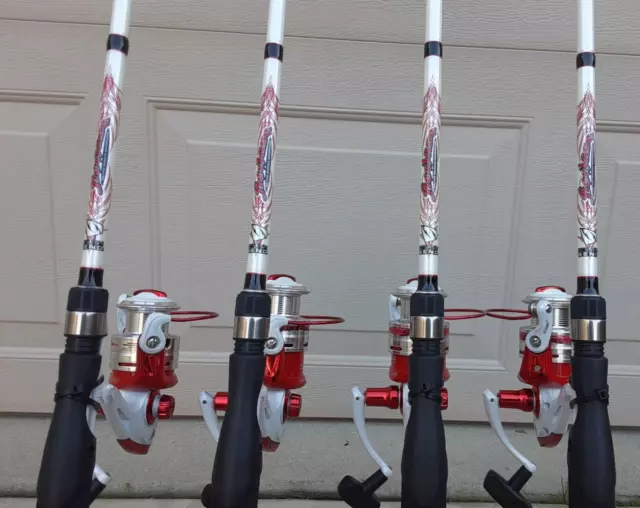 lot of 3 Mr. Crappie Lew's Slab Shaker 5'6 spinning Rod & 50 Reel combo  w/line