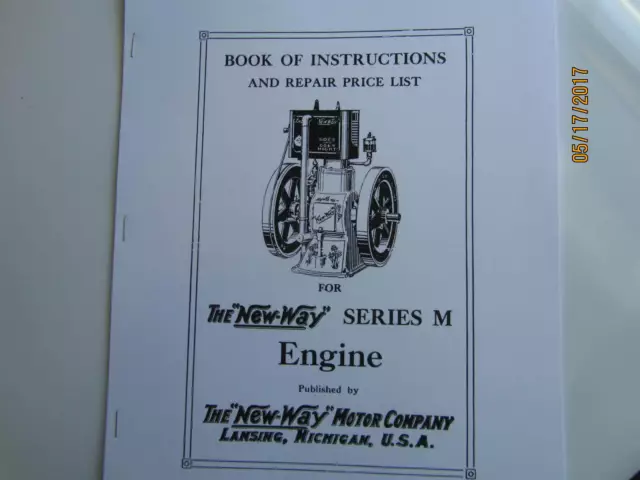 New Way Series M Gas Engine Instruction Parts  Manual