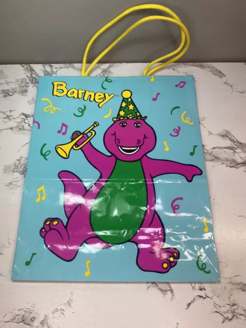 1993 VINTAGE HALLMARK Barney Gift Bag, Present Party Bag $15.00 - PicClick
