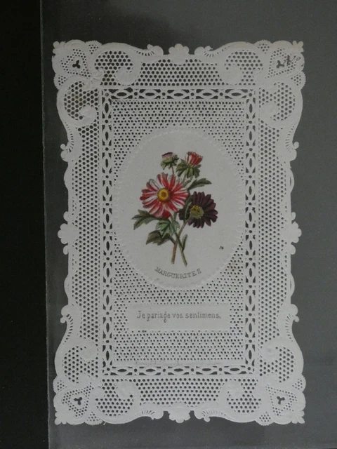 Image Pieuse Ancienne – Canivet En Dentelle – Enveloppe En Dentelle – Texte Manuscrit