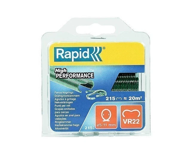Lot 215 agrafes grillage acier plastifié vert robuste VR22 RAPID AGRAFES