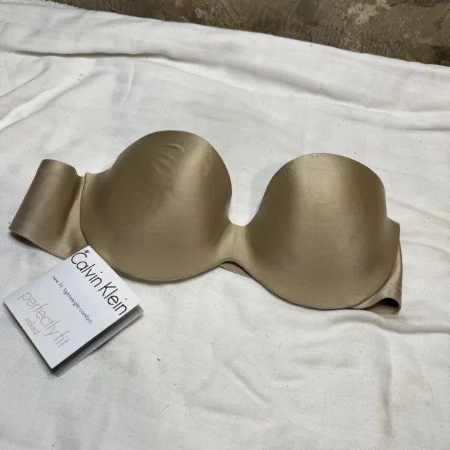 Calvin Klein Womens Perfectly Fit Flex Lightly Lined Perfect Coverage T- Shirt Bra 34A Cedar 