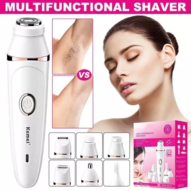 Women 7in1 Face Pluxy Hair Remover Epil Pro 3.0 Epilator Body Trimmer Clipper-UK