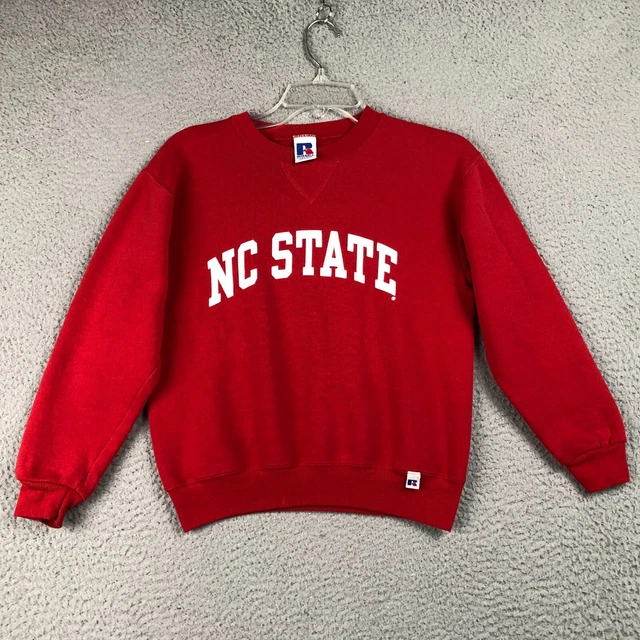 NC State Pullover Sweatshirt Spell Out Graphic Logo Youth Small Kids S Vintage