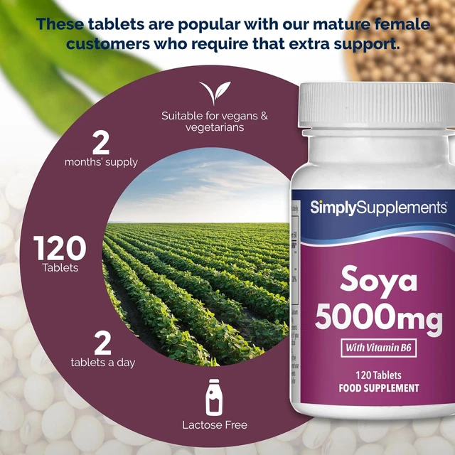 SOYA ISOFLAVONES 5000MG Now with Added Vitamin B6 for Hormonal